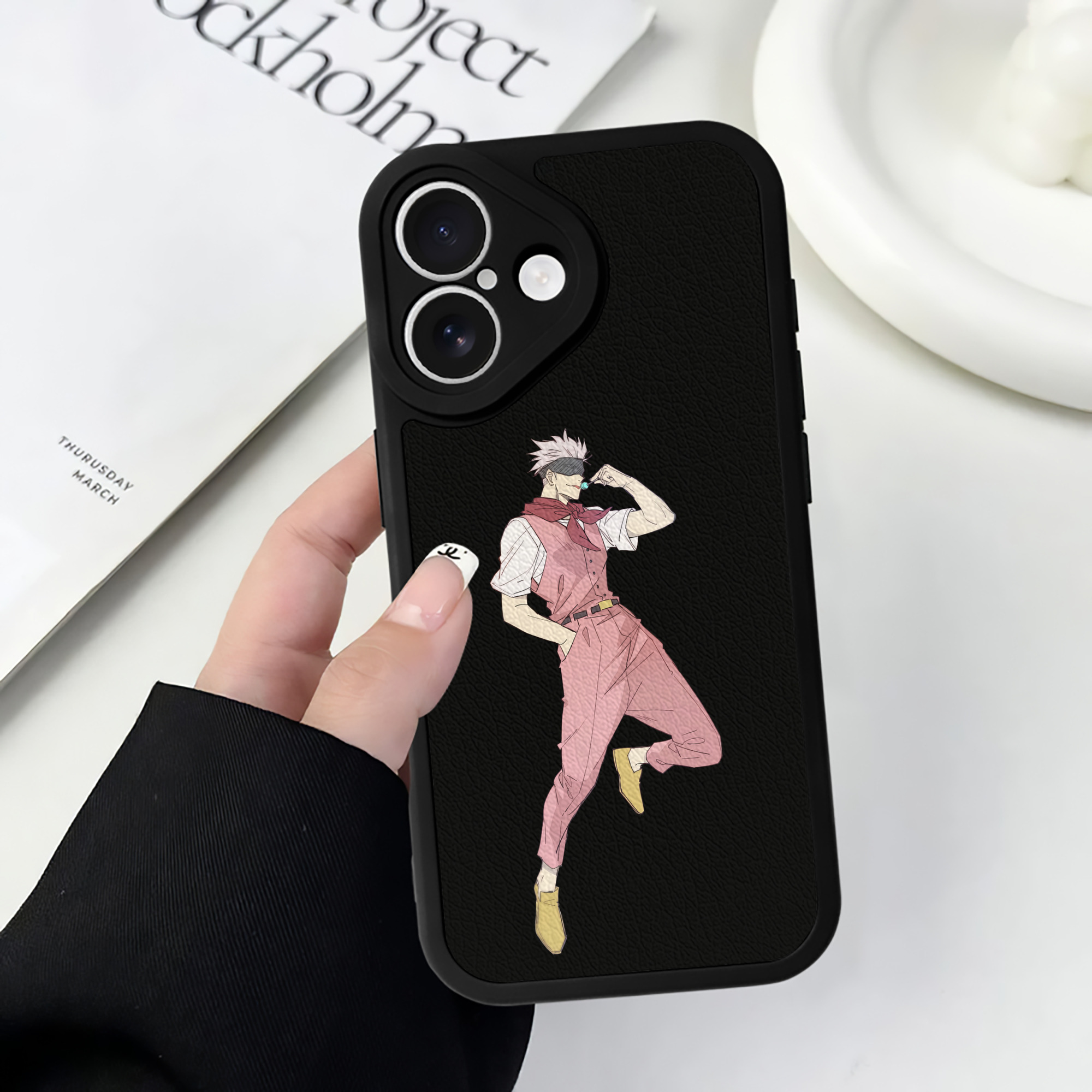 （画像用） 呪術廻戦 Jujutsu Kaisen 【iPhone 16シリーズ対応】シリコンスマホケース（レザー調） 材質：シリコン